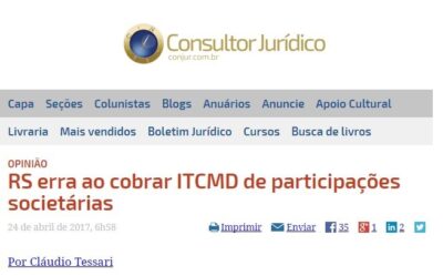 Artigo sobre ITCMD/RS é publicado pela revista eletrônica ConJur